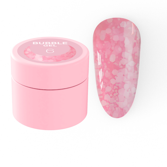 LUNAmoon. Bubble Gel #6, 5 ml, гель для дизайну з блискучими частинками