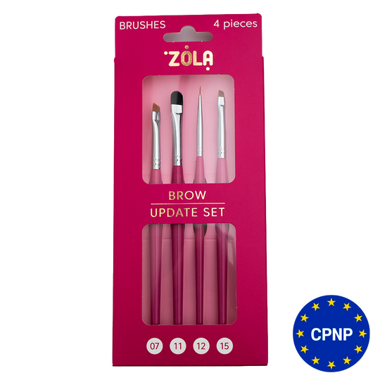 ZOLA. Brushes. Update Set. Набір пензлів для брів, 4 шт