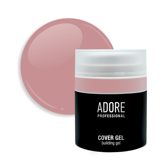 ADORE. Cover Gel, 30 g, #10, Ashrose. Напівпрозорий гель для нарощування, попелястий рожевий
