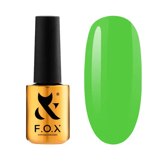 F.O.X. Gel polish, Spectrum, #138, Lavish Lime, 7 ml. Гель-лак, неоновий