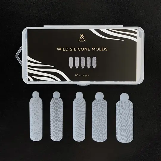F.O.X. Wild Silicone molds, 60 pcs. Багаторазові силіконові форми для дизайну