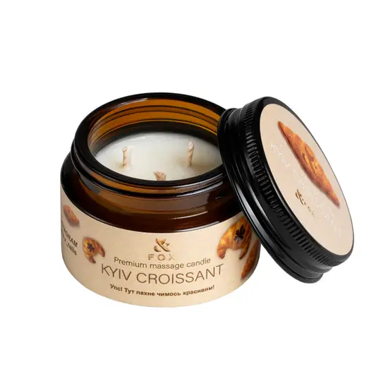 F.O.X. Massage candle, Premium, 30 ml, Масажна свічка "Kyiv Croissant"
