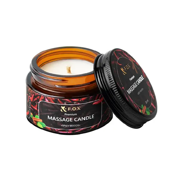 F.O.X. Massage candle, Premium, 30 ml, Масажна свічка "Spicy woods"