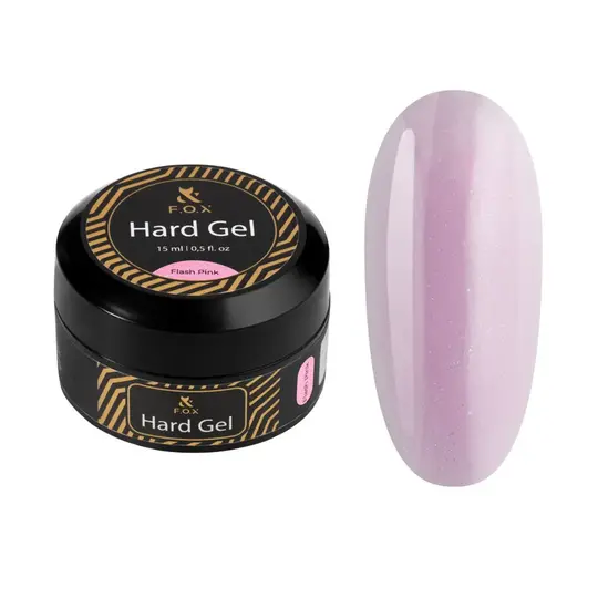 F.O.X. Hard Gel, 15 ml, Flash Pink. Рідкий гель для моделювання нігтів з шимером