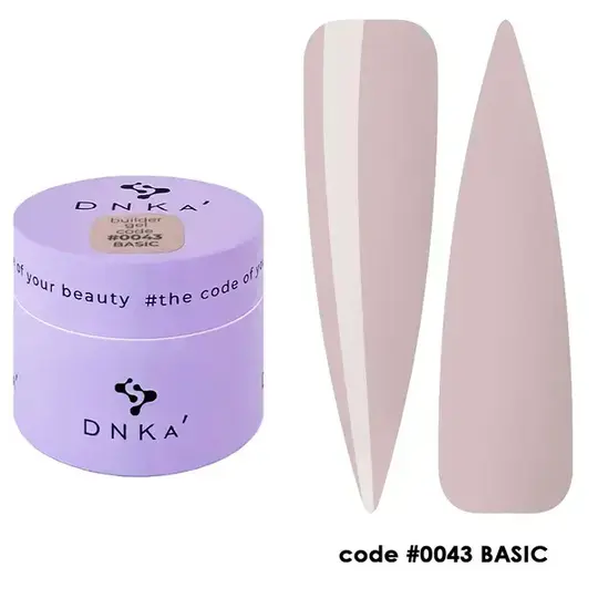 DNKa’. Builder Gel Basic, #0043, NEW FORMULA, 15 ml, гель для моделювання та укріплення