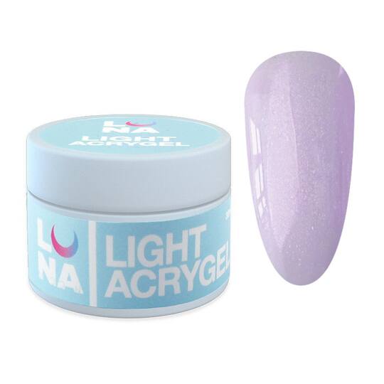 УЦІНКА / LUNAmoon. Light Acrygel #56 Milky purple with shimmer, 30 ml, рідкий гель для укріплення, молочно-фіолетовий з шимером