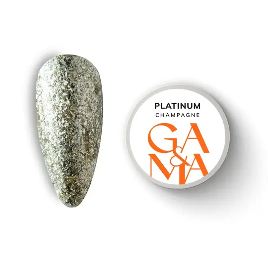GA&MA. Platinum CHAMPAGNE, 5 g, Гель для дизайну, рідка поталь