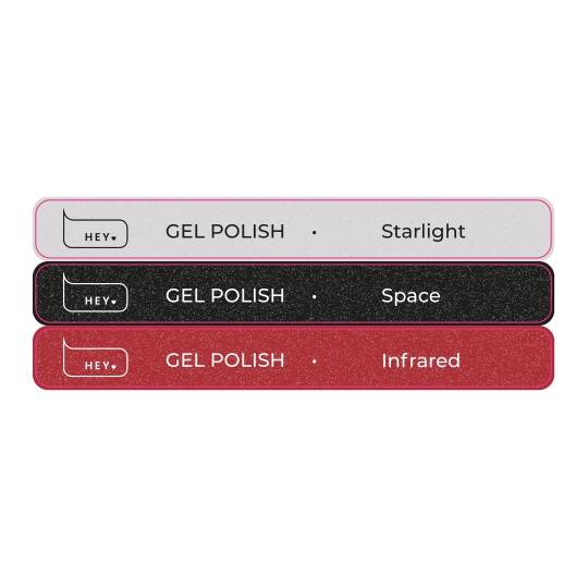 HEYLOVE. Набір наклейок для демонстраційних тіпс. Gel polish, Space collection