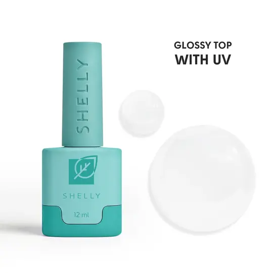 SHELLY. Glossy Top With UV, 12 ml. Топ без липкого шару з УФ фільтром