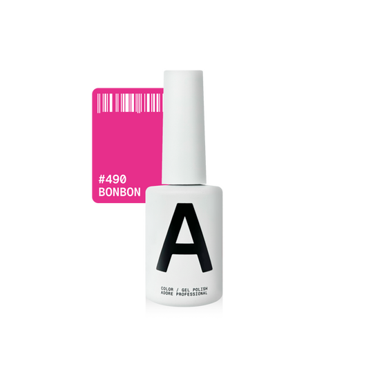 ADORE. Gel Polish, #490, Bonbon, 12 ml. Гель-лак, екстра рожевий