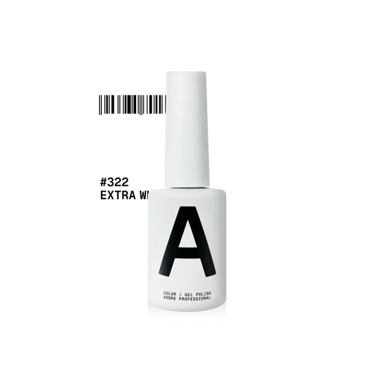 ADORE. Gel Polish, #322, Extra white, 12 ml. Гель-лак, екстра-білий високопігментований
