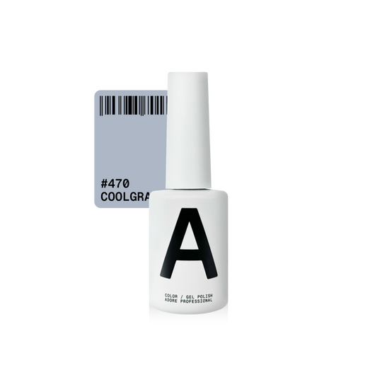ADORE. Gel Polish, #470, Coolgray, 12 ml. Гель-лак, бездоганний сірий