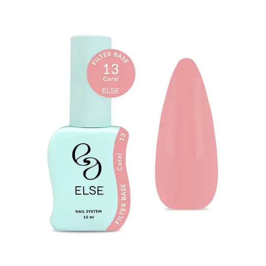 ELSE. Filter base, #13, Coral, 12 ml. Камуфлююча напівпрозора база