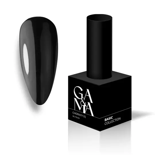 GA&MA. Gel polish #1 BLACK, 15 ml, гель-лак, чорний