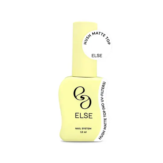 ELSE. Hush matte top, Clear, no UV-filters, 12 ml. Матовий прозорий топ