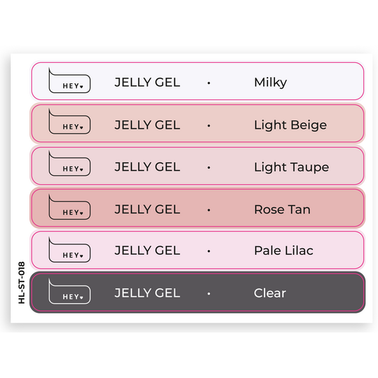 HEYLOVE. Набір наклейок для демонстраційних тіпс. Jelly gel