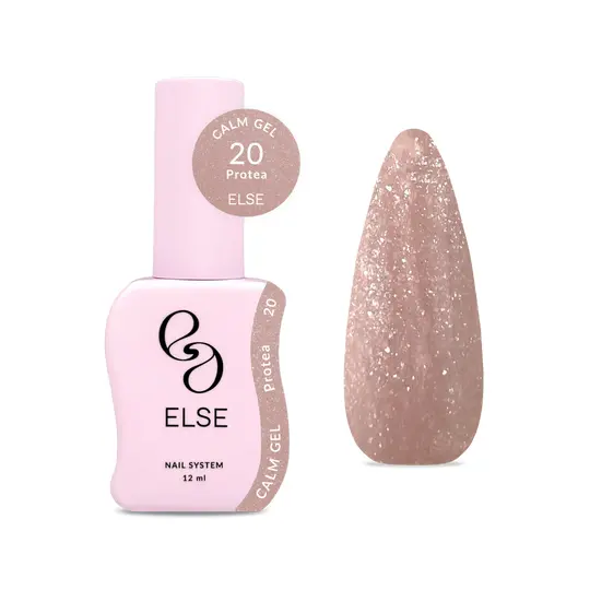 ELSE. Calm gel, #20, Protea, 12 ml. Рідкий гель для зміцнення, з шимером