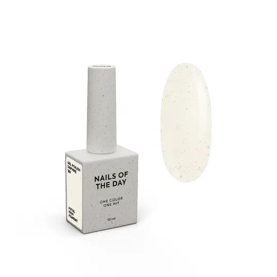 NOTD. Гель-лак Let's special Daphne, #189, 10 ml, молочний із золотою поталлю