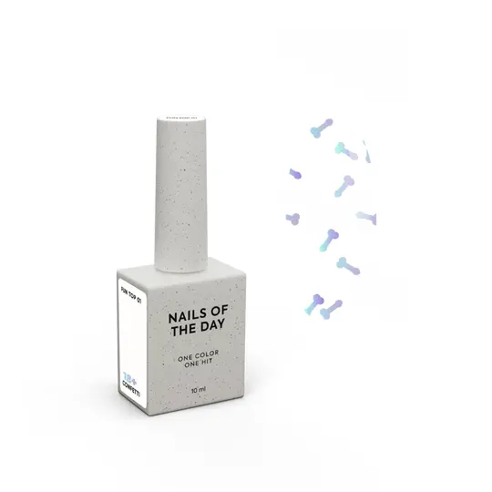 NOTD. "Fun!" Top #01, 10 ml, топ з голографічними фігурками