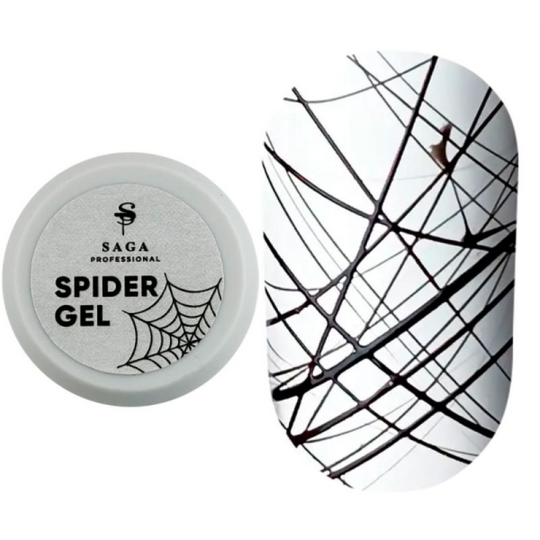 SAGA. Spider Gel, 5 g, Black. Гель-павутинка, чорний