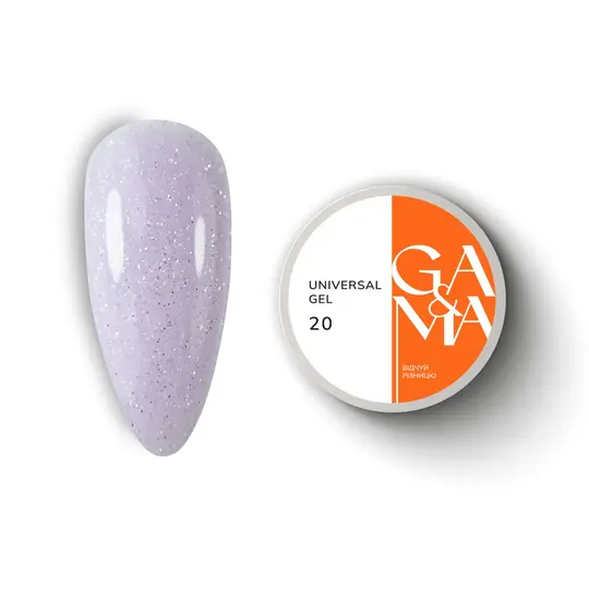 GA&MA. Universal gel 20, гель без опилу, рідкий, з шимером, 30 ml