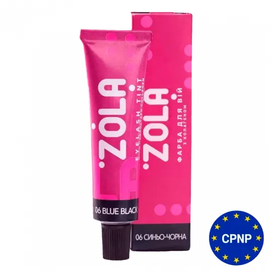 ZOLA. Eyelashes Tint With Collagen #06, Blue-Black, 15 ml. Фарба для вій з колагеном, синяво-чорна