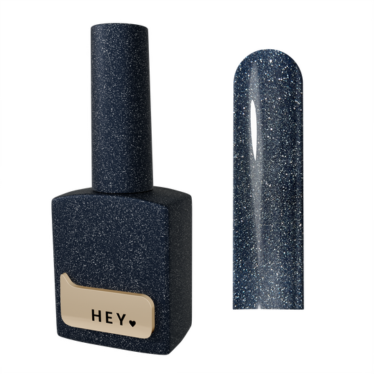 HEYLOVE. Reflective Gel Polish, DARING, 15 ml, гель-лак, темно-синій зі срібними світловідбиваючими частинками