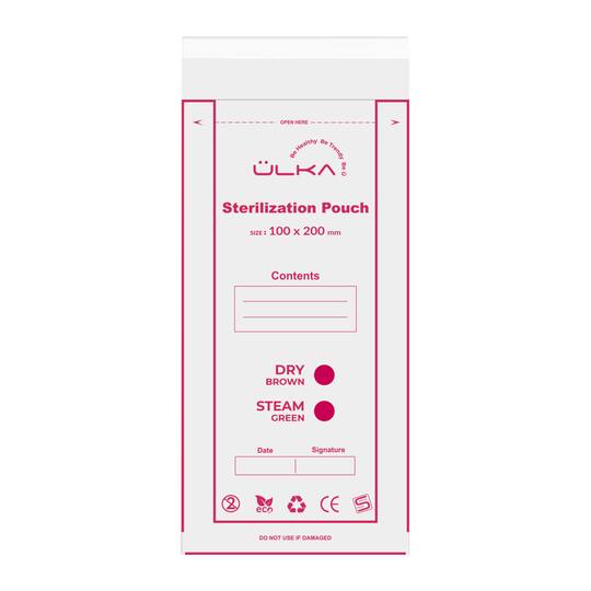 Ülka. Sterilization Pouch, 100*200, 100 pcs. Крафт-пакети для стерилізації з індикатором, 100*200, 100 шт.