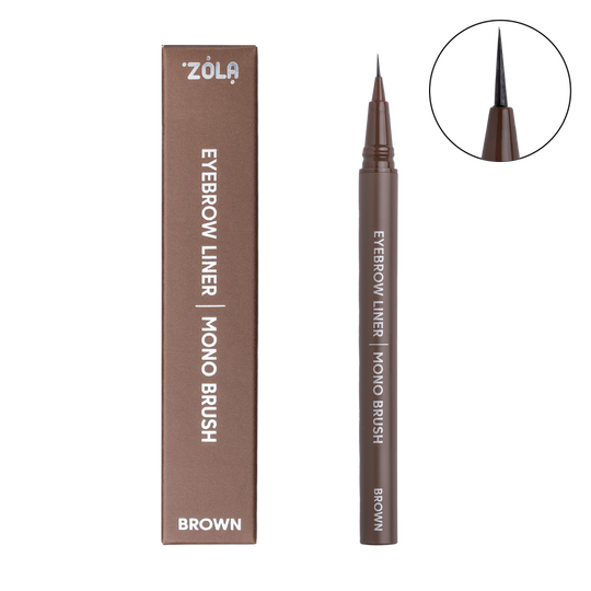 ZOLA x Makarevich. Eyebrow Liner, Mono Brush, Brown. Лайнер для брів з моно-пензлем, коричневий