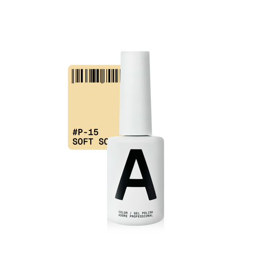ADORE. Pastel Gel Polish, #P-15, Soft yellow, 12 ml. Гель-лак, пастельний жовтий