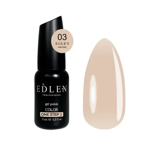 EDLEN. One step gel polish #03, 9 ml. Однофазний гель-лак для педикюру