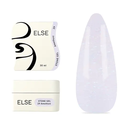 ELSE. Stone gel, #29, Amethyst, 30 ml. Твердий гель для нарощування, з шимером