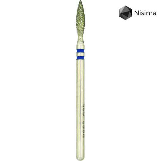 Nisima. Фреза алмазна "ПОЛУМ'Я" синя, Ø 2.5 mm, гостра, P862m025