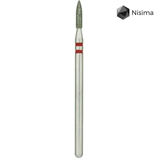 Nisima. Фреза алмазна "ОЛІВЕЦЬ" червона, Ø 1.8 mm, P860f018