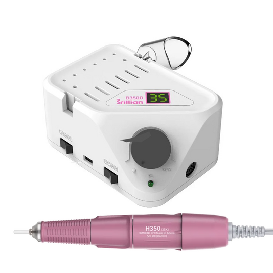 STRONG. Nail drill Saeshin Strong Brillian B350D/H350, original. Фрезер 35 тисяч оборотів з дисплеєм, реверс, оригінал з сертифікацією, рожева ручка