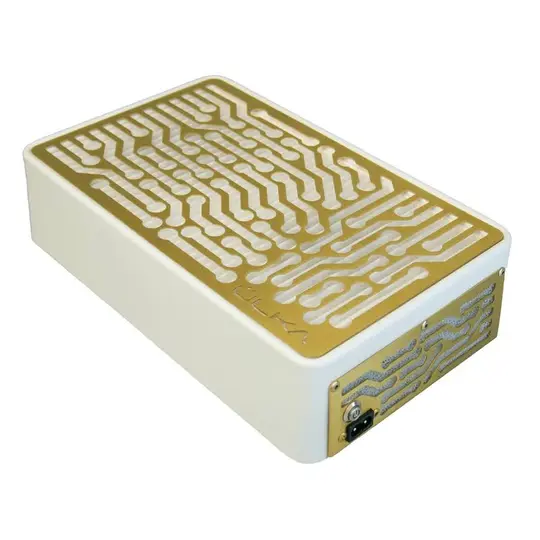 ÜLKA. Desktop Nail dust Collector "Nano White", Витяжка настільна, біла, решітка золота (під замовлення)