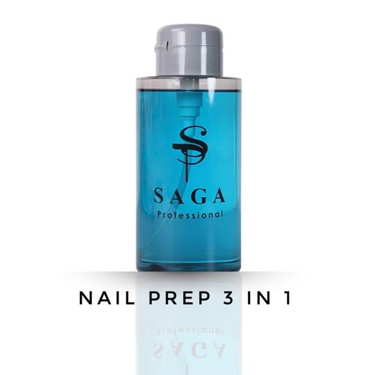 SAGA. Nail Prep 3-in-3, 200 ml, універсальний засіб 3 в 1