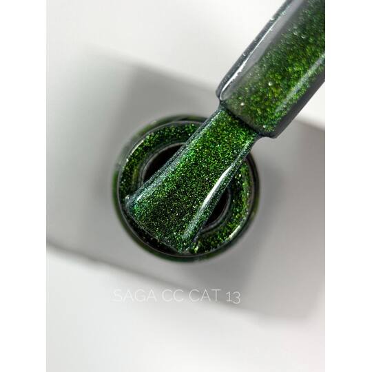 SAGA. Cat's Eye Gel Polish "Chameleon Cat", #13, 10 ml. Гель-лак "Котяче око"