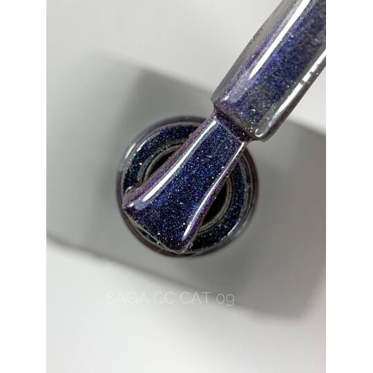 SAGA. Cat's Eye Gel Polish "Chameleon Cat", #09, 10 ml. Гель-лак "Котяче око"