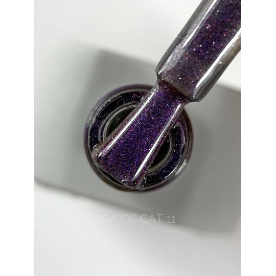 SAGA. Cat's Eye Gel Polish "Chameleon Cat", #11, 10 ml. Гель-лак "Котяче око"