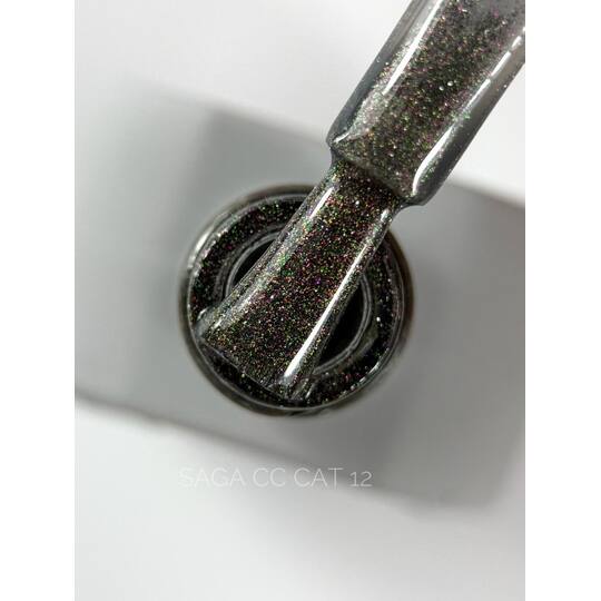 SAGA. Cat's Eye Gel Polish "Chameleon Cat", #12, 10 ml. Гель-лак "Котяче око"