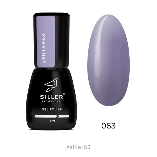 SILLER Gel Polish №63 DUSTY VIOLET, припилений фіолетовий, 8 ml, гель-лак
