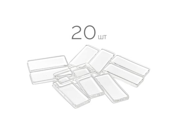 Прозрачные прямоугольные типсы (кабошоны), 3 см х 1,3 см, 20 шт #1