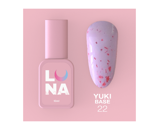LUNA Yuki Base 22, рожево-бузкова з червоною поталлю, 13 ml #1