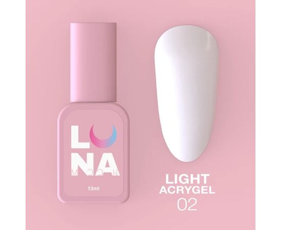 LUNA Light Acrygel Рідкий високопігментований білий гель №2, 13 ml #1