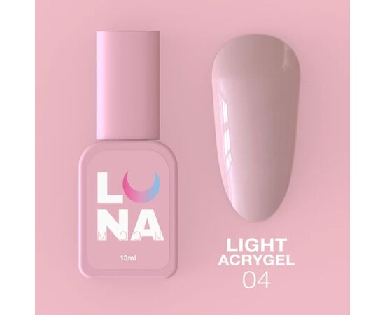 LUNA Light Acrygel #4 Milky nude, 13 ml, рідкий гель, молочний нюд #3