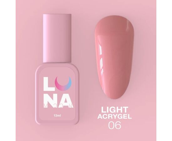 LUNA Light Acrygel Рідкий гель Рожевий кварц №6, 13 ml #1