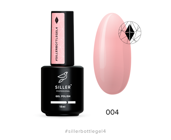 Siller Bottle gel Твердий гель, блідо рожевий №4, 15 ml #1