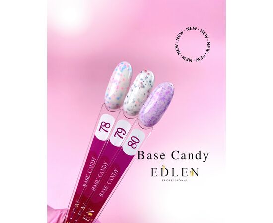 EDLEN French Base Candy №78 Молочна з рожево-блакитними пластівцями, 9 ml #2