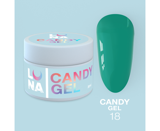 LUNA Candy Builder Gel #18 Emerald, 15 ml, гель моделюючий, смарагдовий #1